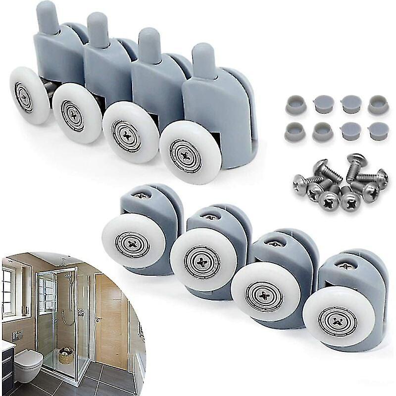 Set Of 8 Sliding Door Roller 23mm， Roller Door Roller Roulette Wheel For Cabin Bathroom