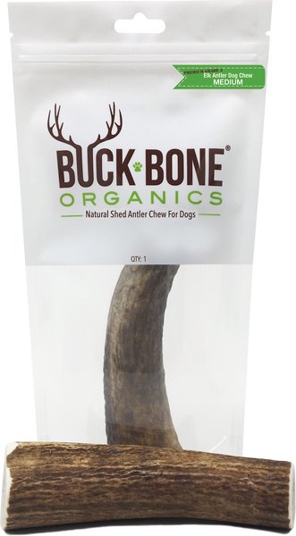 Buck Bone Organics Whole Elk Antler Dog Chews， 4.5 - 5 in