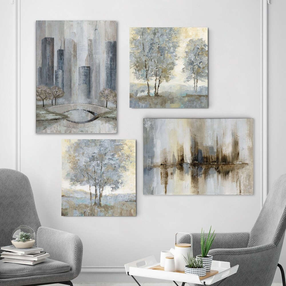 Touch of Modern Greys  Gallery Wrapped Canvas Set