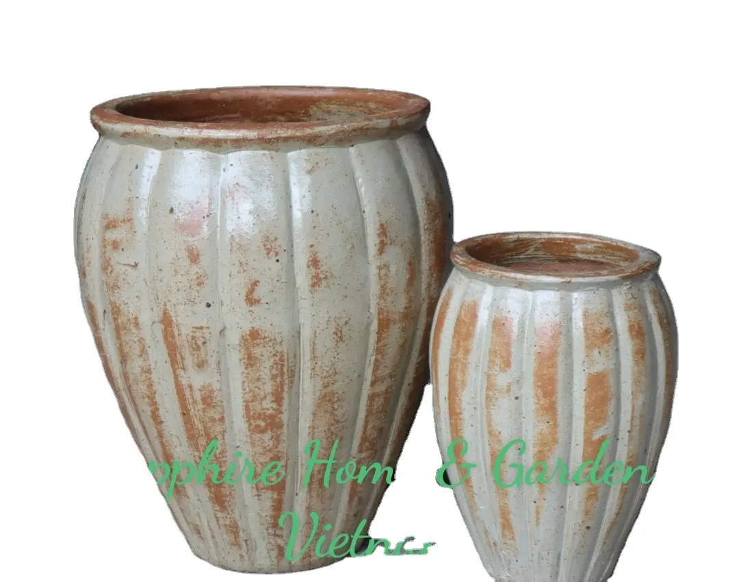 Big Ceramic Pots for Plants Garden outdoor decoration Large Rustic Atlantis Pots Mix with Glazed Pottery Pots