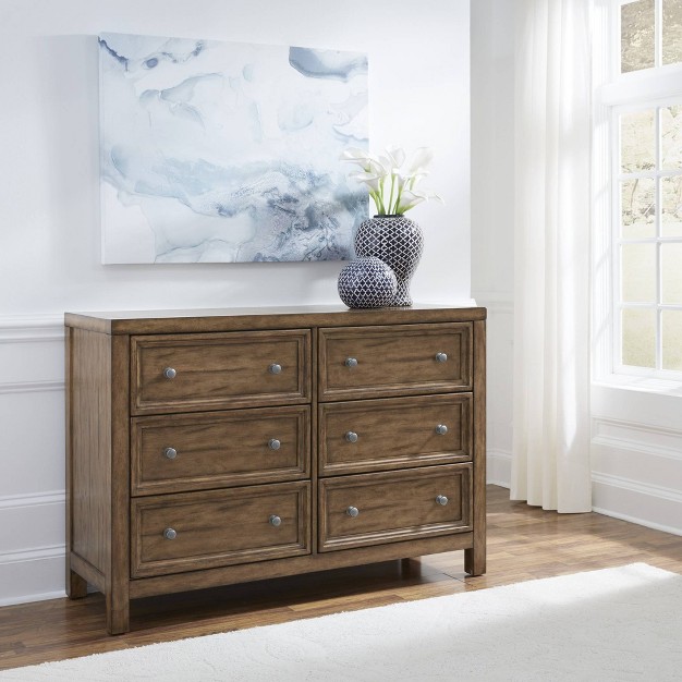 Sedona 6 Drawer Dresser Toffee Brown Home Styles