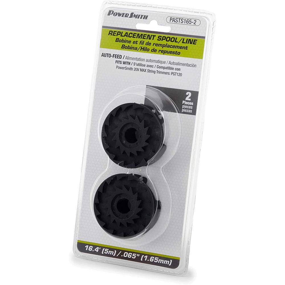 PowerSmith Replacement 0.065 in. Line Max String Trimmer Auto Feed Spool for PGT120 (2-Pack) PASTS165-2