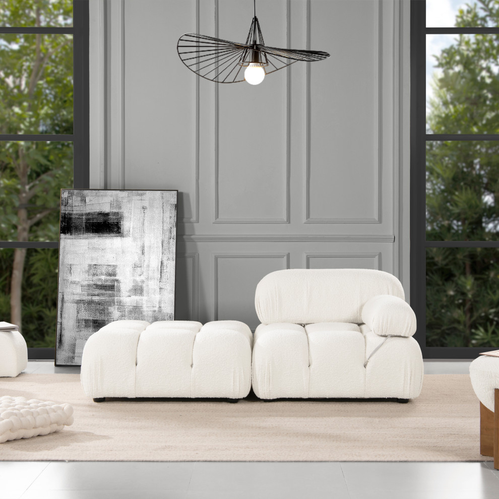 Marcel 72.5 quotModular Modern 2 Piece Loveseat Sofa   Transitional   Loveseats   by Jennifer Taylor Home  Houzz