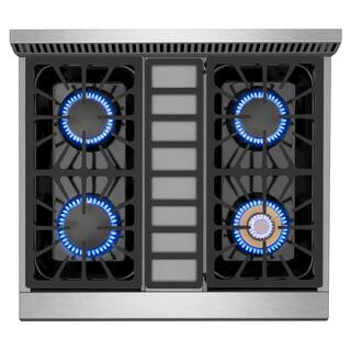 Empava Pro-Style Freestanding 30 in. 4.2 cu.ft. Single Oven Gas Range with 4 Sealed Burners in Stainless Steel EMP-30GR03