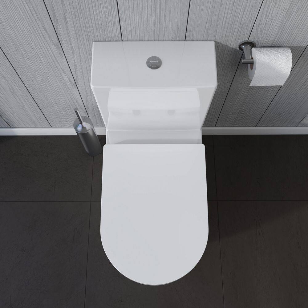 Duravit ME by Starck 1-piece 1.28 GPF Single Flush Elongated Toilet in White Seat Included D4201900