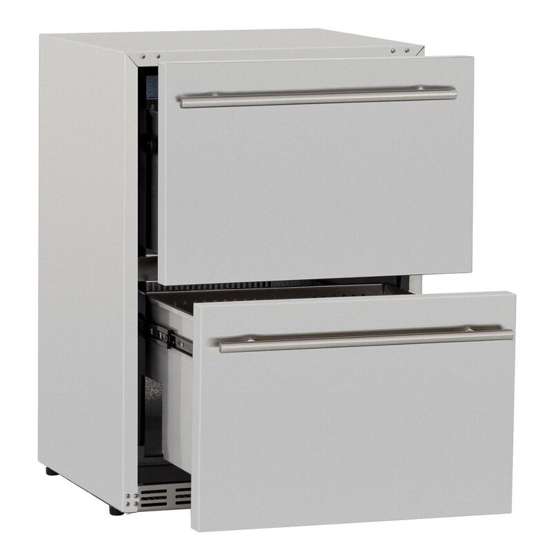 Summerset 24-Inch 5.3 Cu. Ft. Outdoor Rated Deluxe Refrigerator Drawers