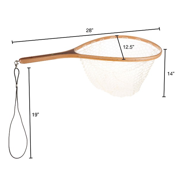 Leisure Sports Catch And Release Landing Fly Fishing Net Natural Wood