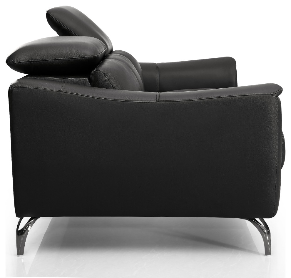 Divani Casa Danis Modern Black Leather Sofa   Contemporary   Sofas   by Vig Furniture Inc.  Houzz