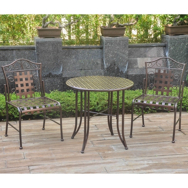 Mandalay 3Piece Iron Patio Bistro Set