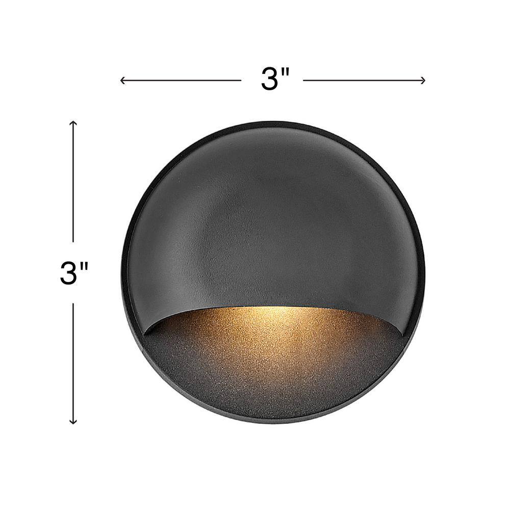 HINKLEY Hinkley Landscape Lighting Nuvi Round 12v Integrated LED Deck Sconce Black 15232BK