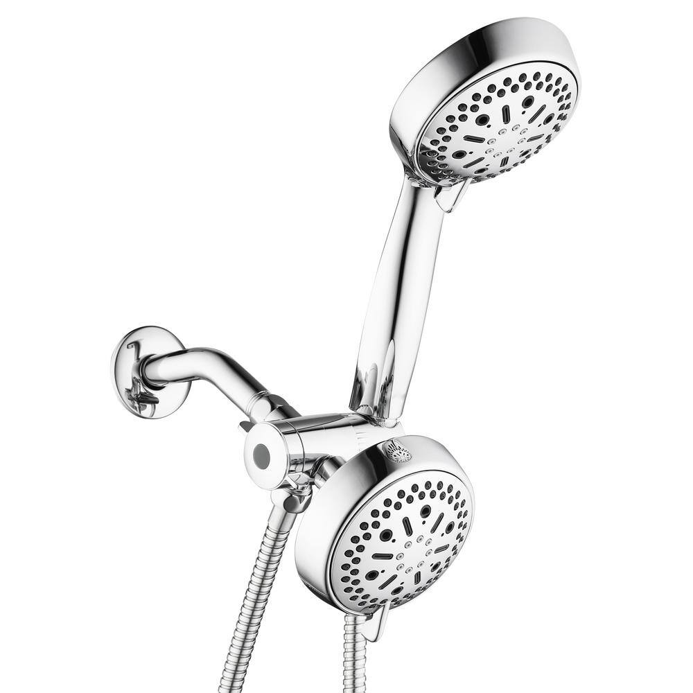 MODONA 64-spray 6 in. High PressureDual Shower Head and Handheld Shower Head in Polished Chrome DS30-PC