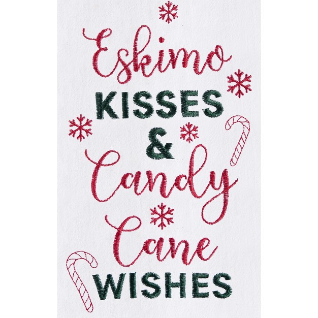 Sentiment With Candy Canes Cotton Flour Sack Kitchen Dish Towel 27l X 18w In