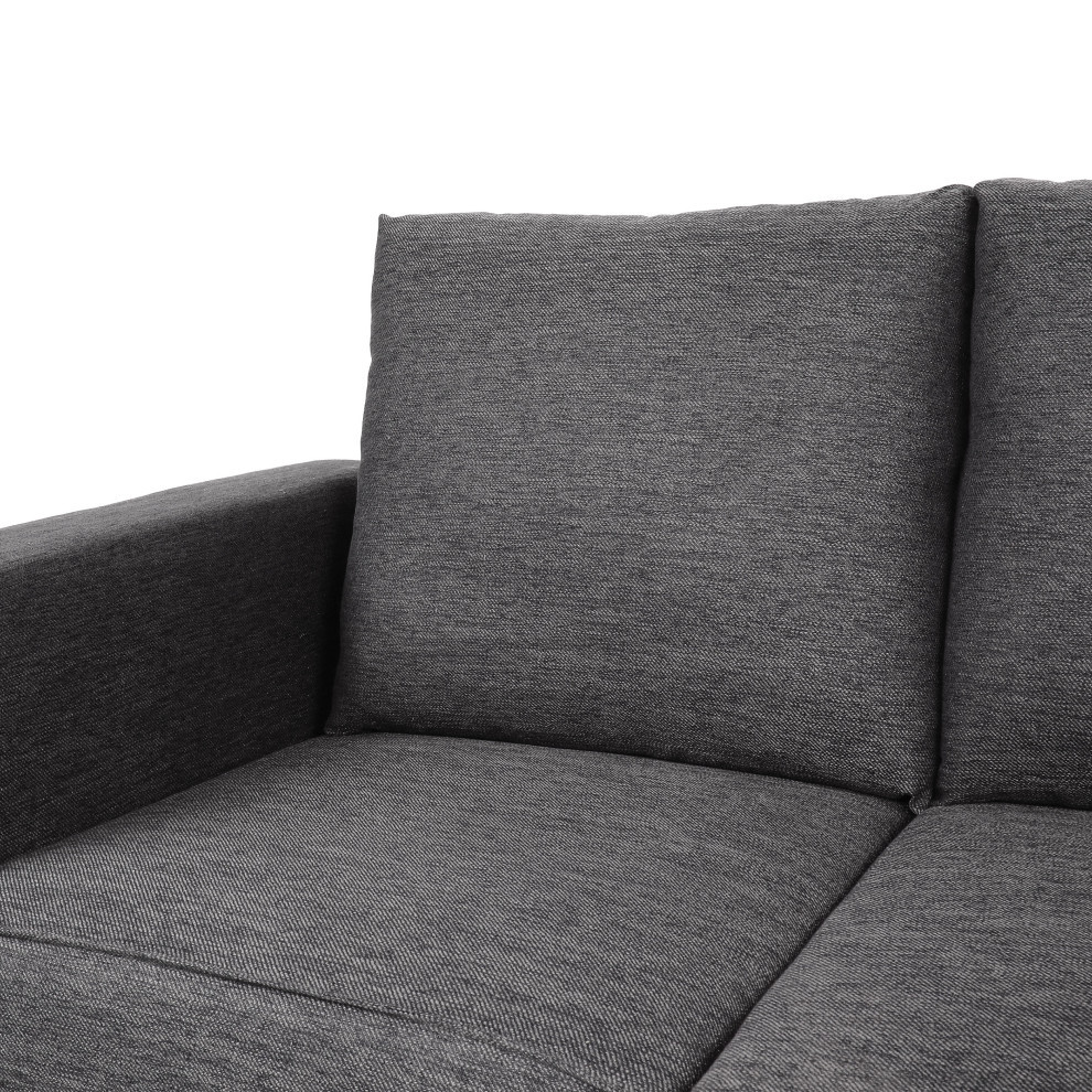 Moultrie Contemporary Upholstered 3 Seater Sofa   Transitional   Sofas   by GDFStudio  Houzz