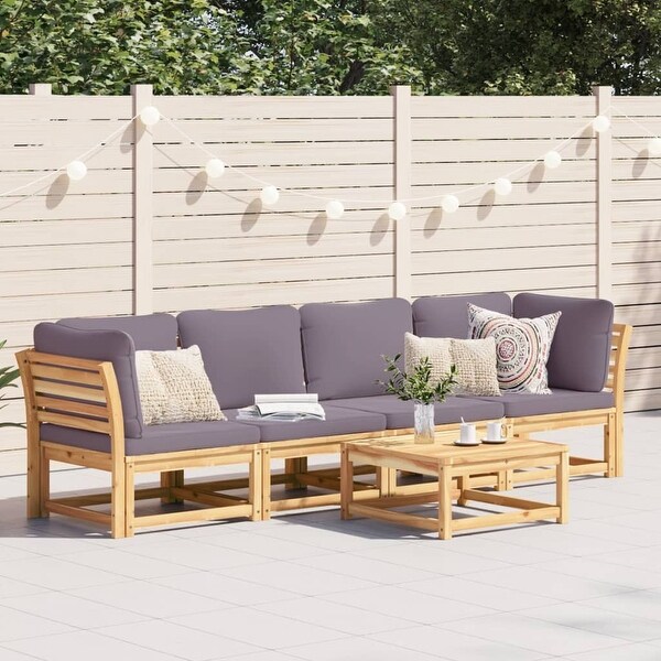 vidaXL Patio Sofa with Cushions 2Seater Outdoor Loveseat Solid Wood Acacia