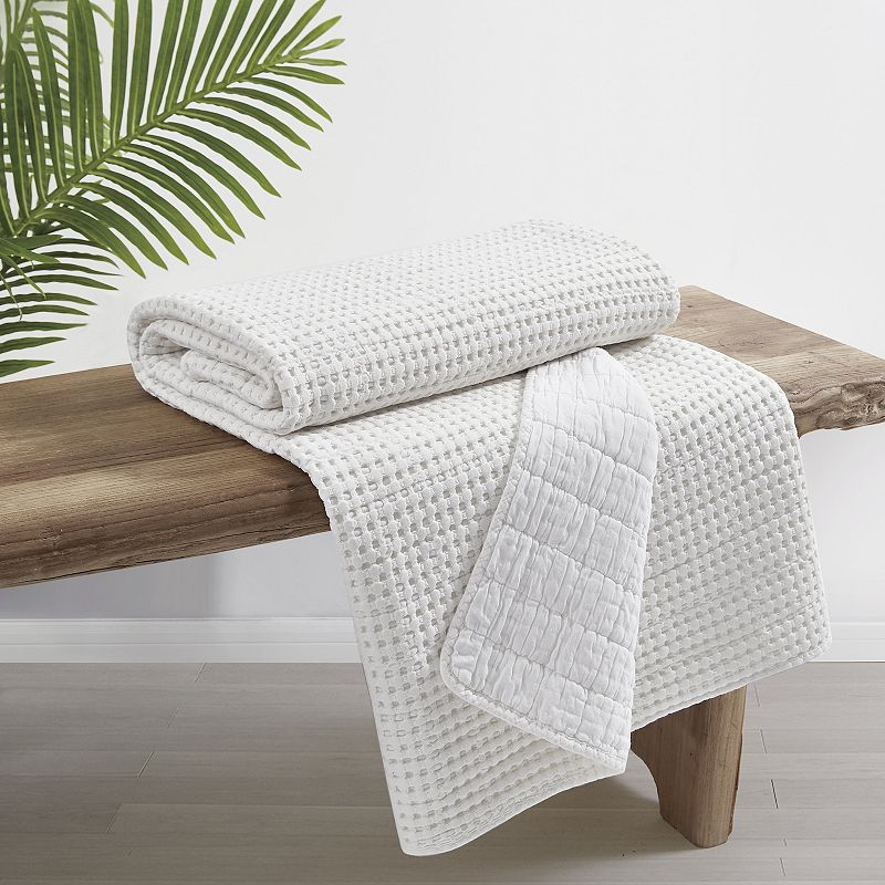 Levtex Home Mills Waffle Bright White Quilted Throw