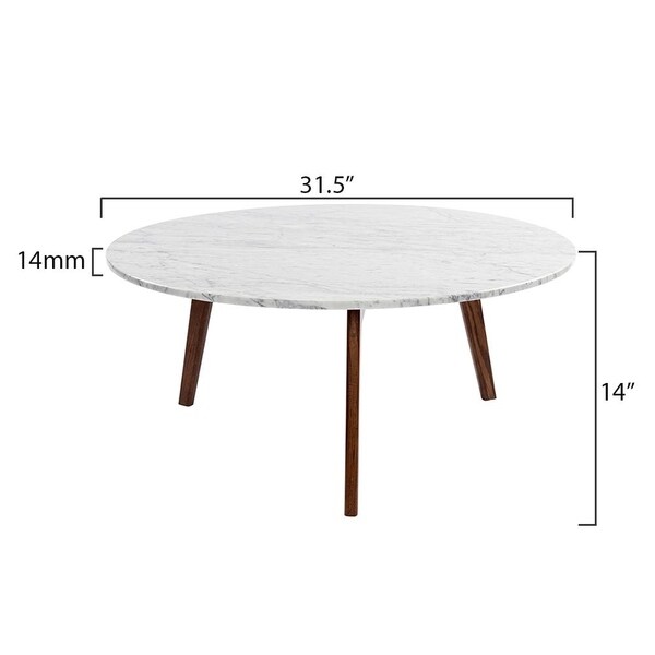 White Carrara Italian Marble Coffee Table