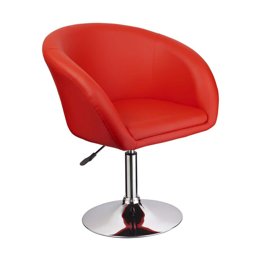 Wilson Red Adjustable Faux Leather Bar Stool WY440R