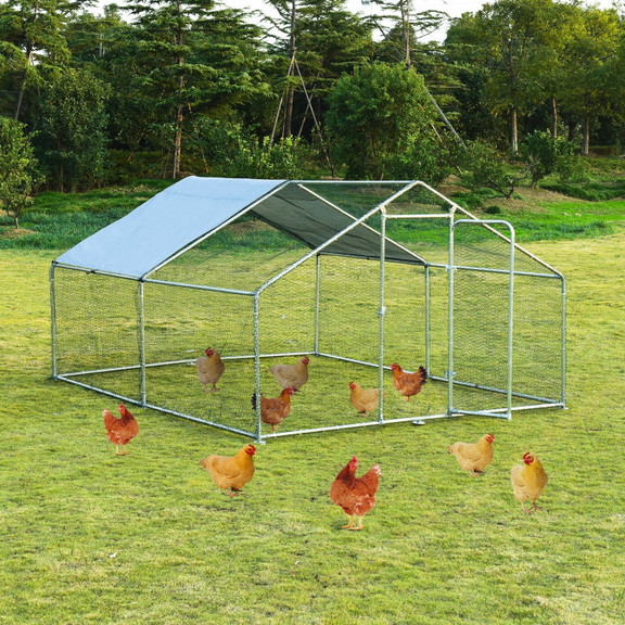 Costway 03792615 Large Walk in Shade Cage Chicken ...