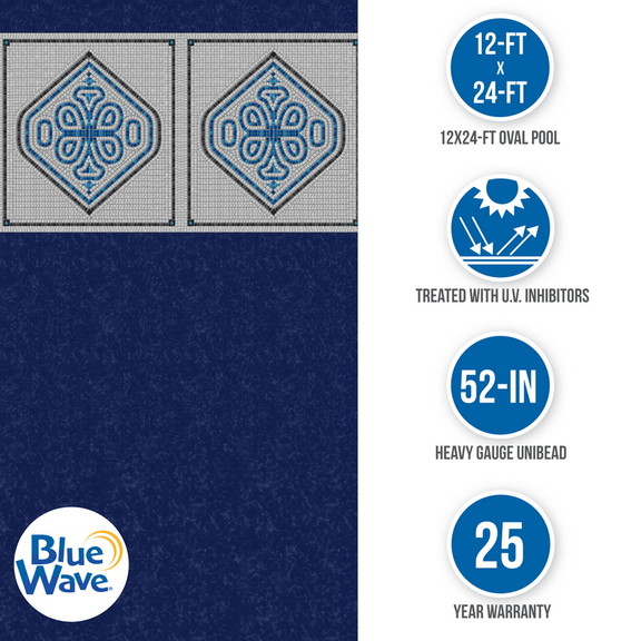 Blue Wave NL323 40 Mangalore Mosaic 12x24 ft Oval ...