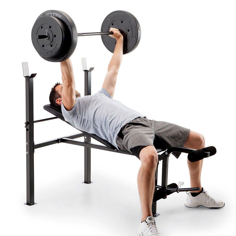 Marcy Pro CB-20111 Standard Adjustable Weight Bench with 80 lbs Weight Set