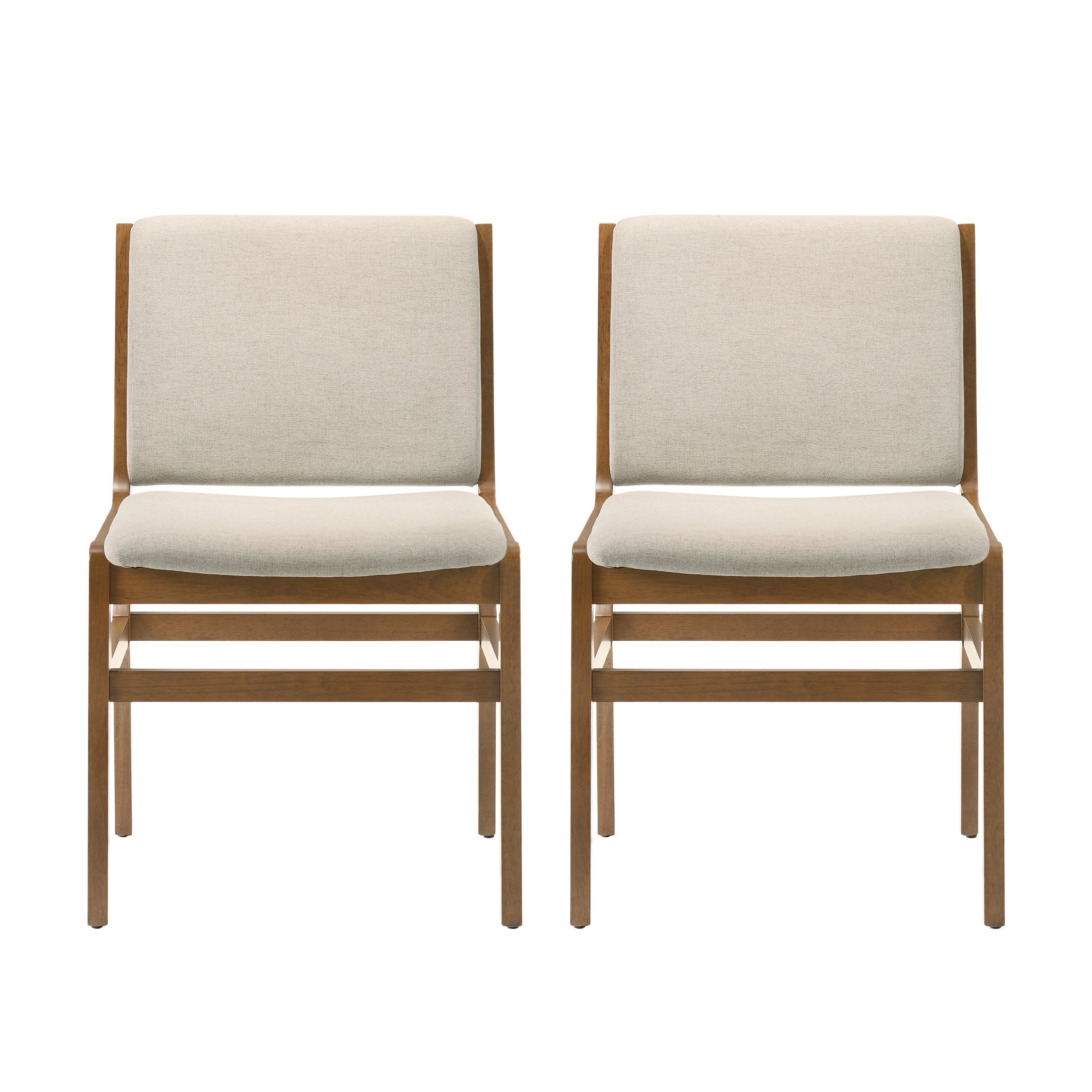 Galtin Contemporary Fabric Upholstered Wood Dining Chairs, Set of 2