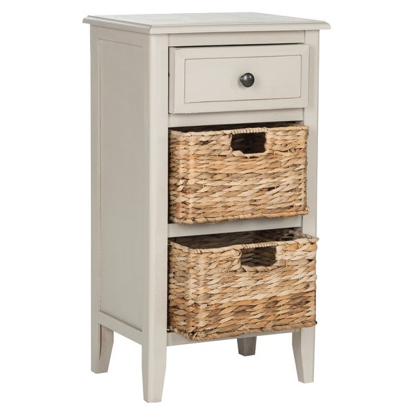 SAFAVIEH Everly Vintage Grey Drawer Storage Side Table - 15