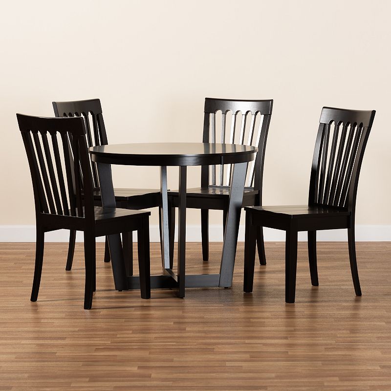 Baxton Studio Sasa Dining Table and Chair 5-piece Set