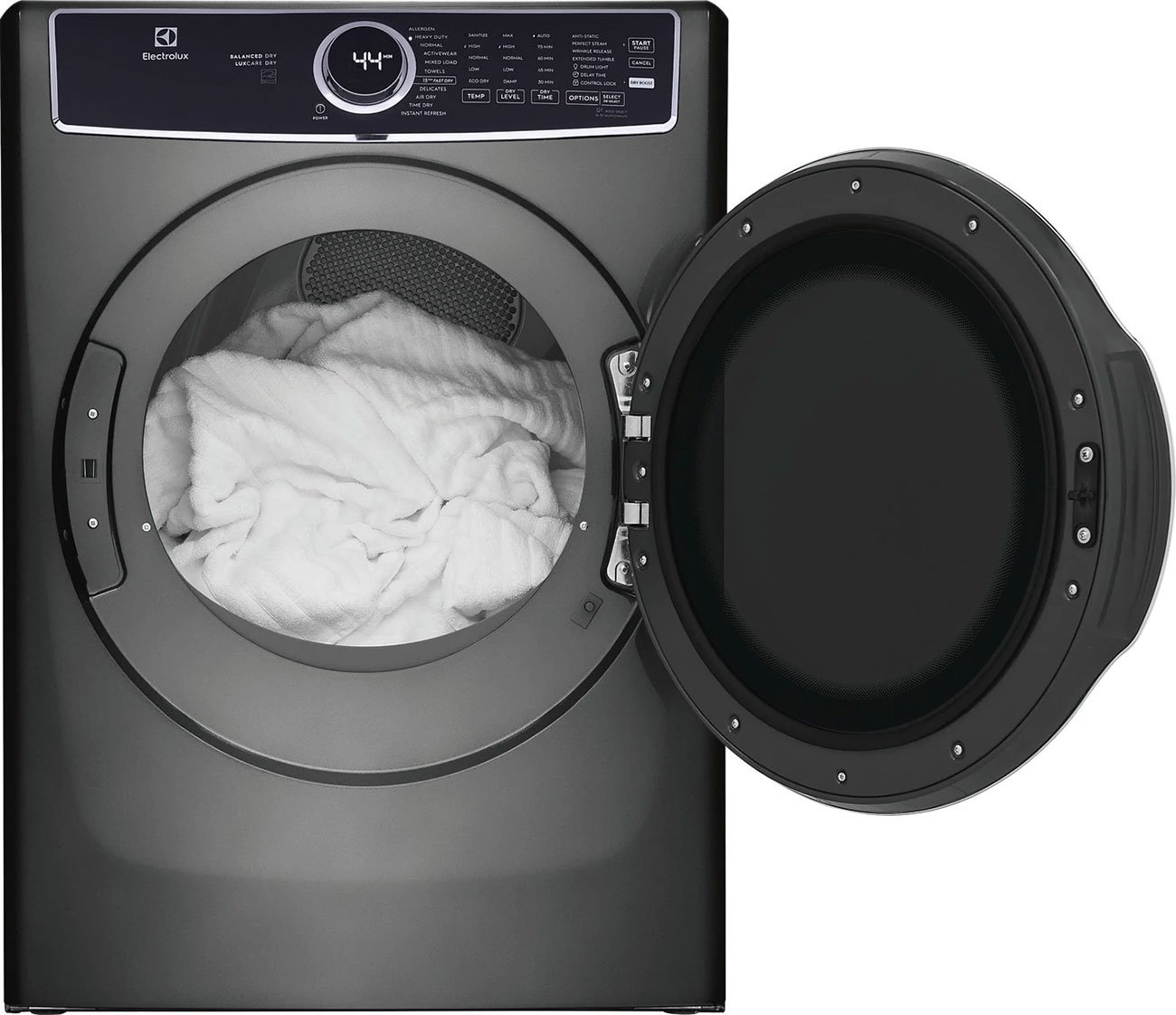 Electrolux 8 Cu. Ft. Titanium Front Load Perfect Steam Electric Dryer With Balanced Dry and Instant Refresh