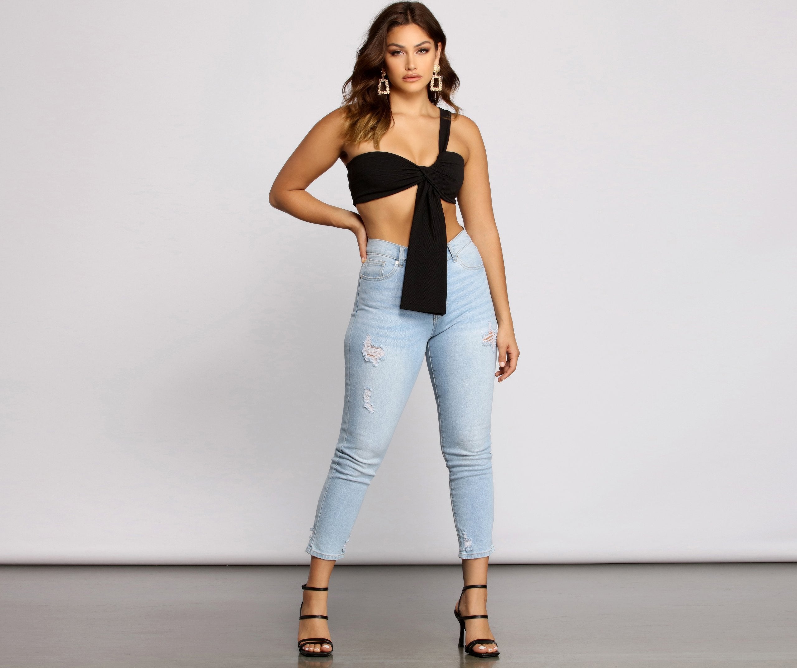 Major Babe One Shoulder Crop Top