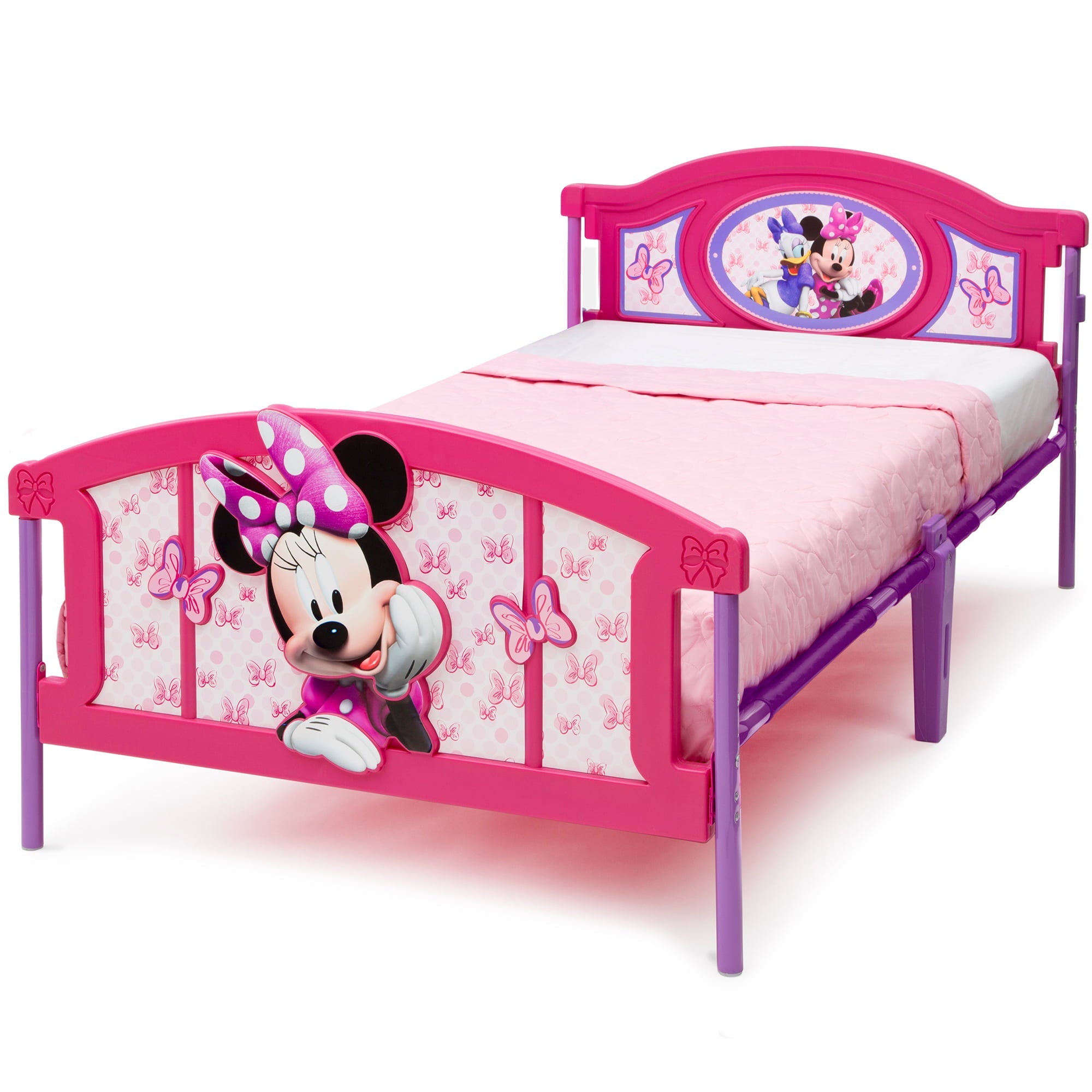 Disney Minnie Mouse Plastic 3D-Footboard Twin Bed by Delta Children