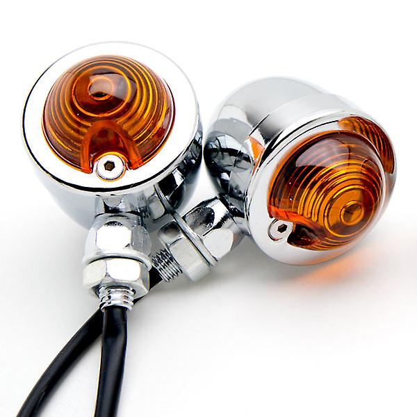 Motorcycle 2 pcs Chrome Amber Turn Signals Lights Compatible with Yamaha Vino Classic 50 80 125