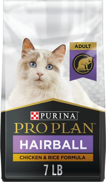 Purina Pro Plan Adult Hairball Chicken and Rice Formula Dry Cat Food