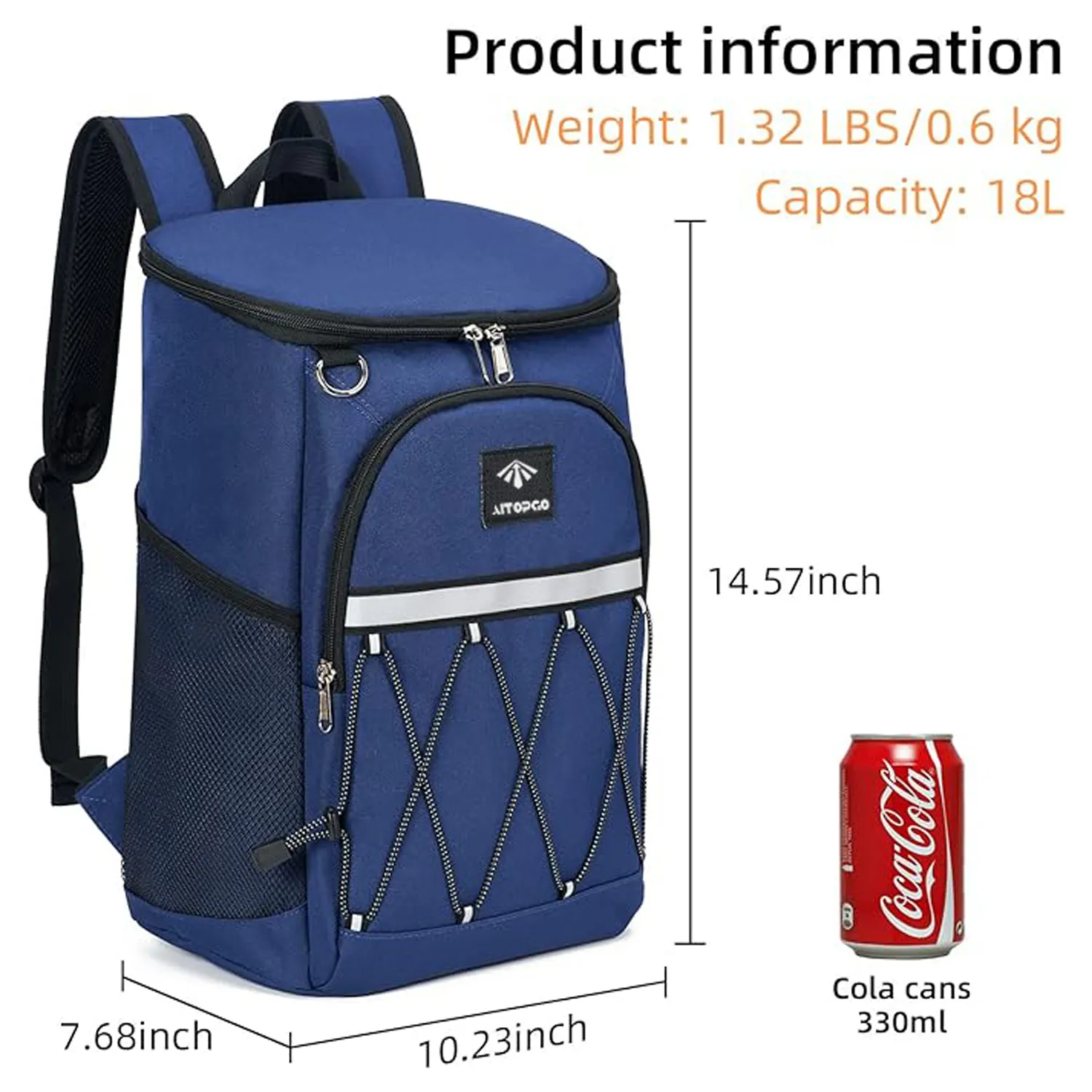 Custom Lightweight Soft Thermal Oxford Hiking Lunch Picnic Camping Cooler Bag Backpack For Insulated Food   Water Delivery