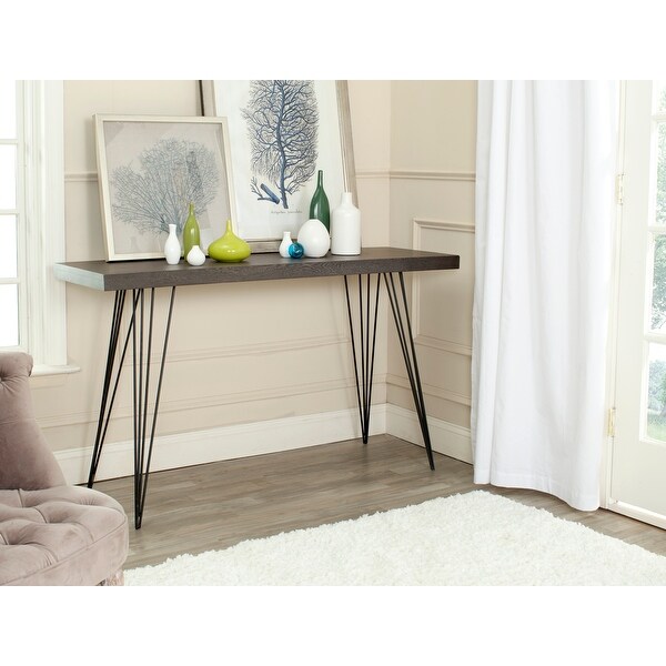 Safavieh Mid-Century Wolcott Dark Brown/ Black Lacquer Console - 55