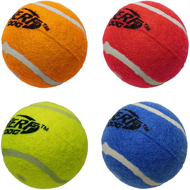 NERF Dog 2.5 in Squeak Tennis Ball 4 Pack