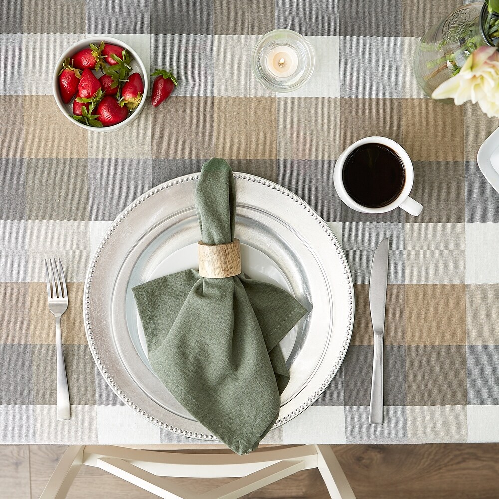 DII Tri Color Check Tablecloth 70 Round