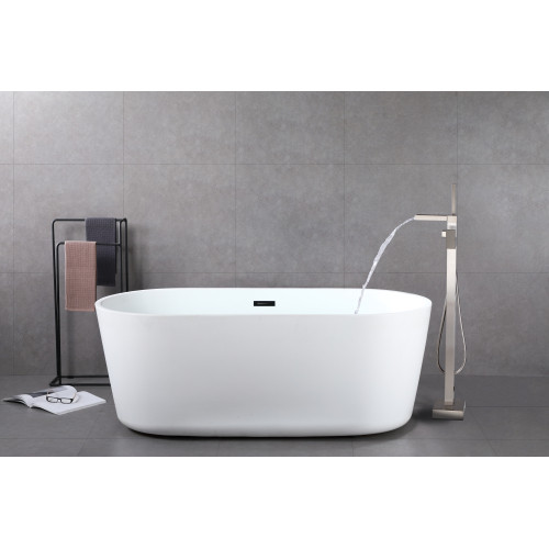 Bathtub Faucet Waterfall Tub Filler Floor Mount Br...