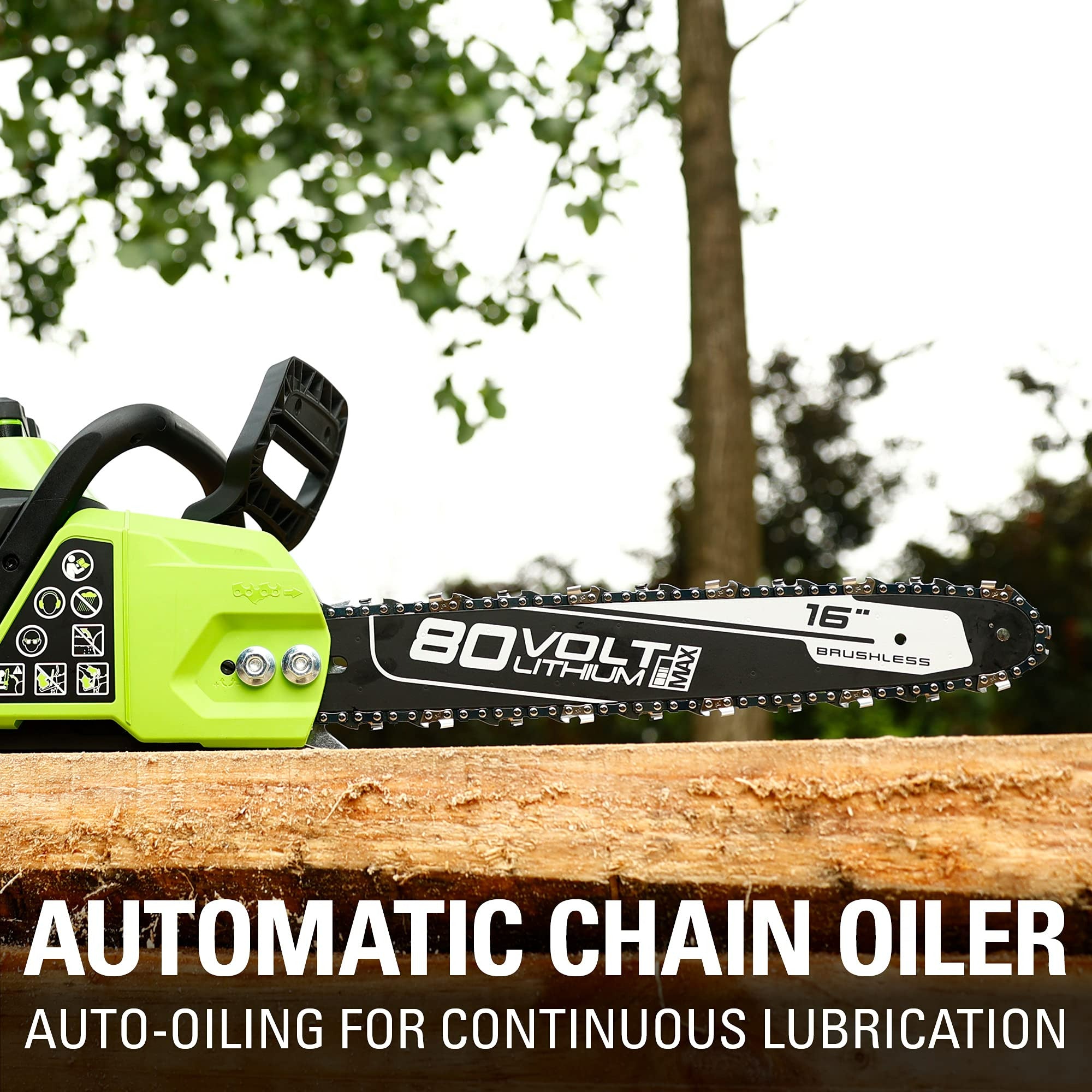 80V 16-Inch Cordless Brushless Chainsaw | Greenworks Tools