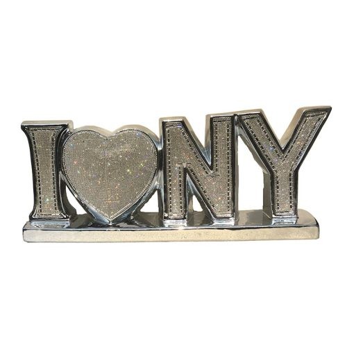 I Love New York Ceramic Chrome Plated Table Top ...