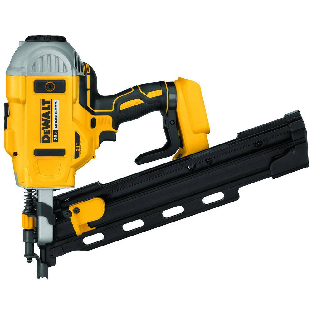 DW 20V MAX XR Cordless Brushless 2-Speed 21 Plastic Collated Framing Nailer  Brushless 38 in. Impact Wrench (Tools Only) DCN21PLBW923B