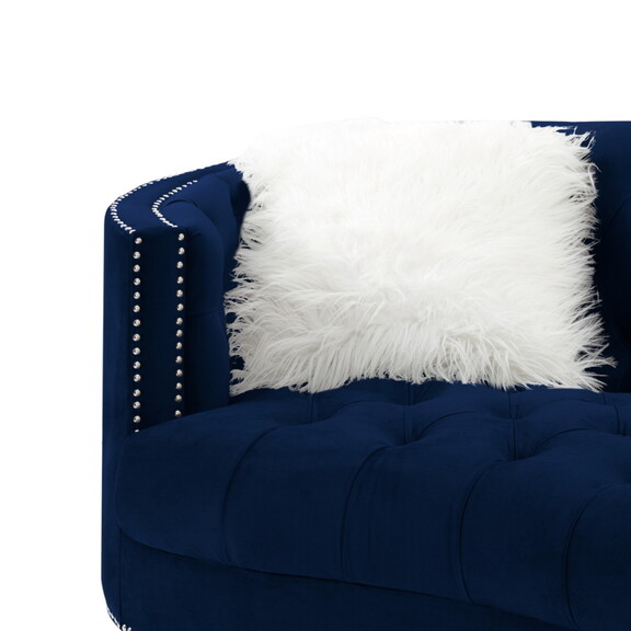 Living Room Loveseats Navy Blue Velvet W223105178