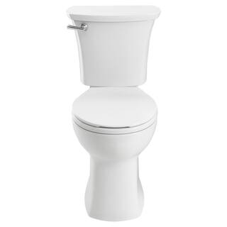 American Standard Edgemere 10 in. Rough-In 2-Piece 1.28 GPF Single Flush Right Height Round Front Toilet in White Seat Not Included 204BB104.020