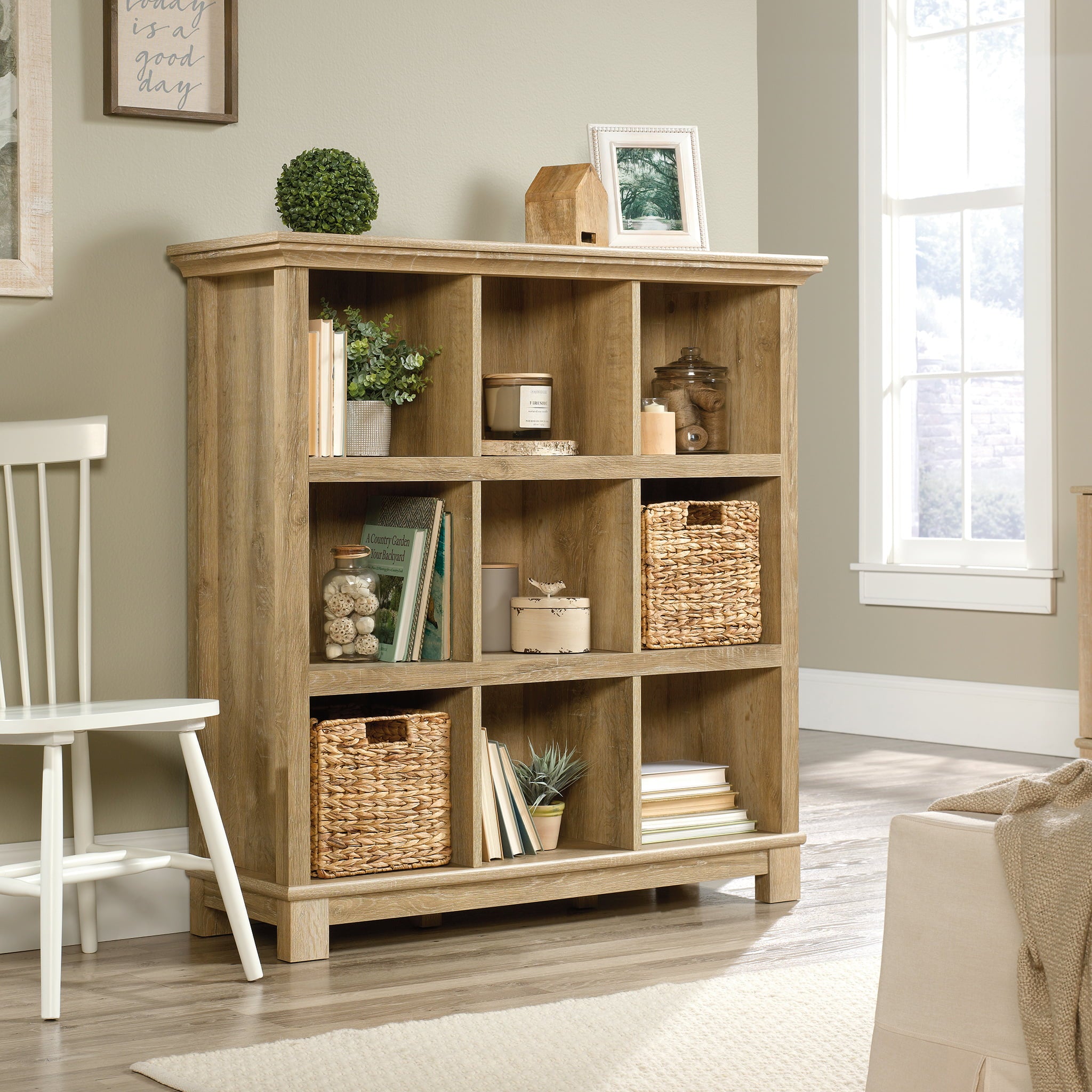 Sauder Garden Villa 9-Cube Organizer, Orchard Oak Finish