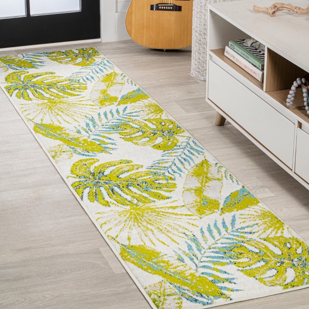 Monstera Tropical Leaves Area Rug Jonathan Y