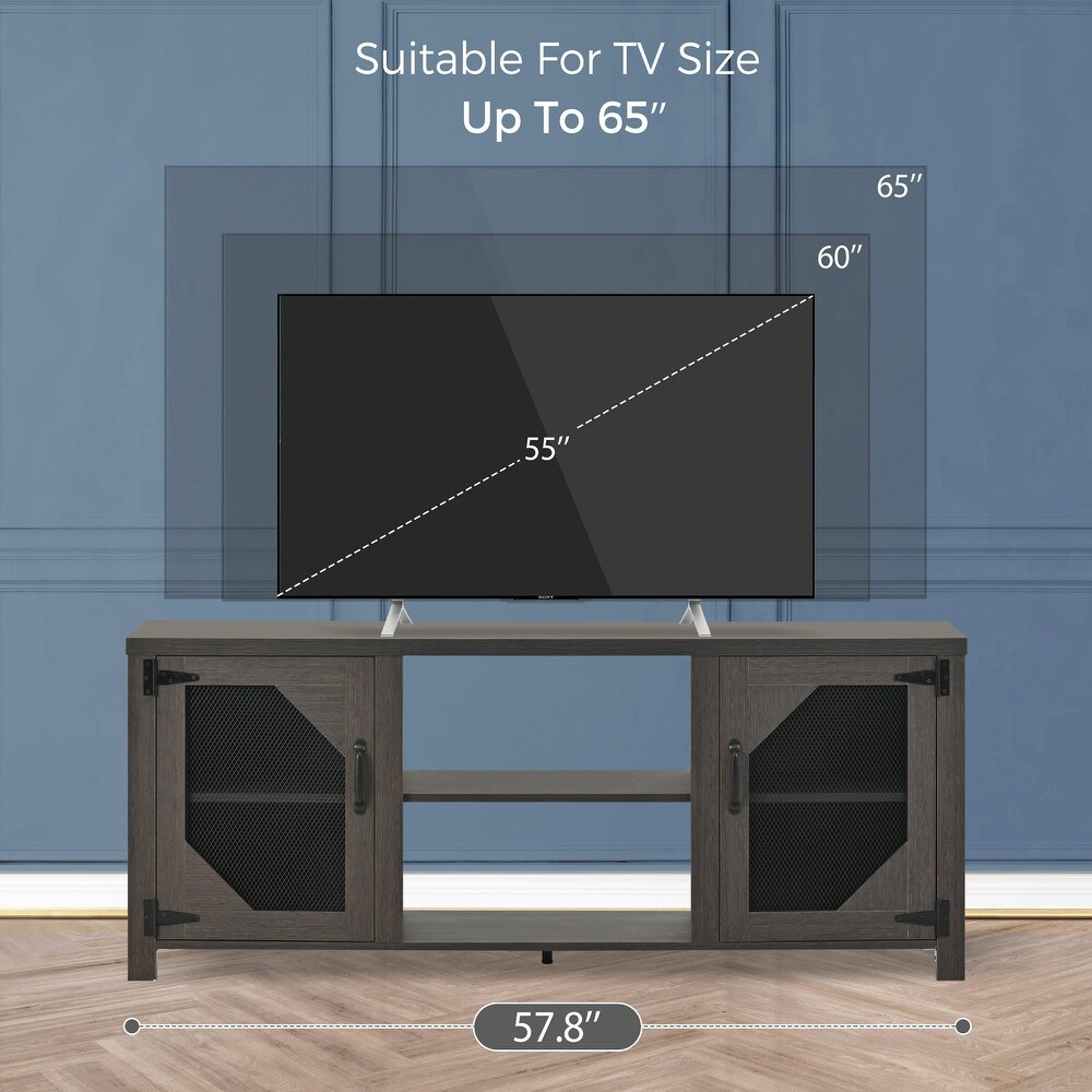 Modern TV Stand for 65'' TV with Large Storage Space