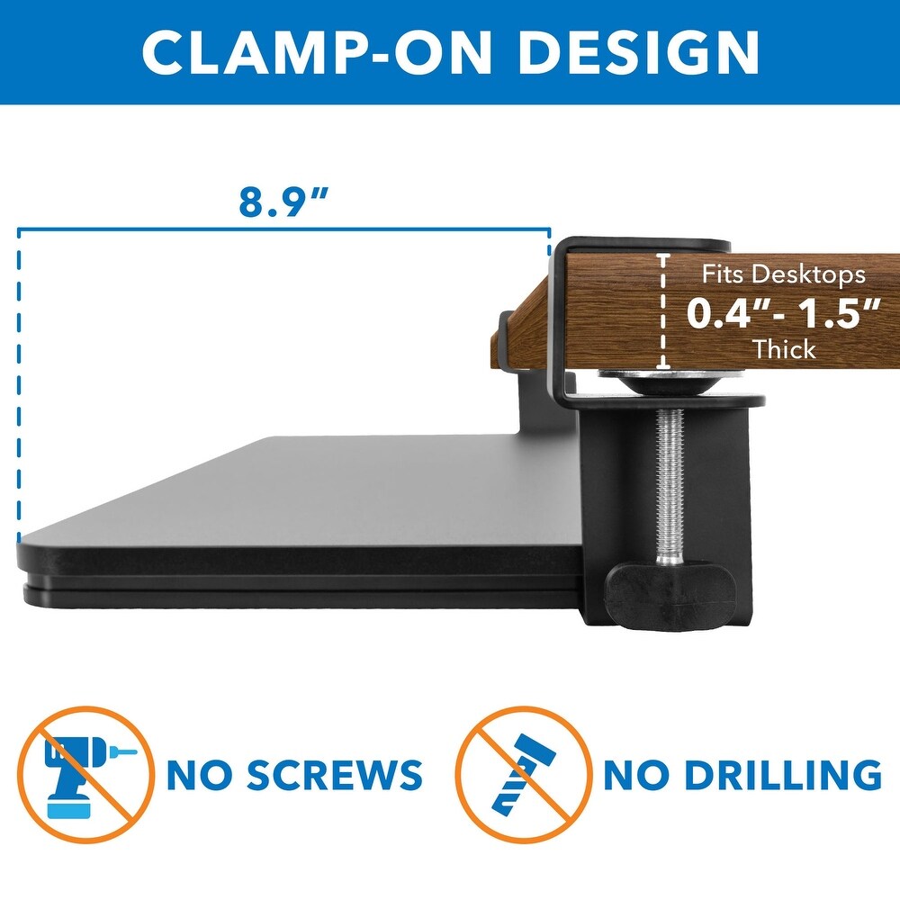 Mount It! Clamp On Adjustable Keyboard and Mouse Tray
