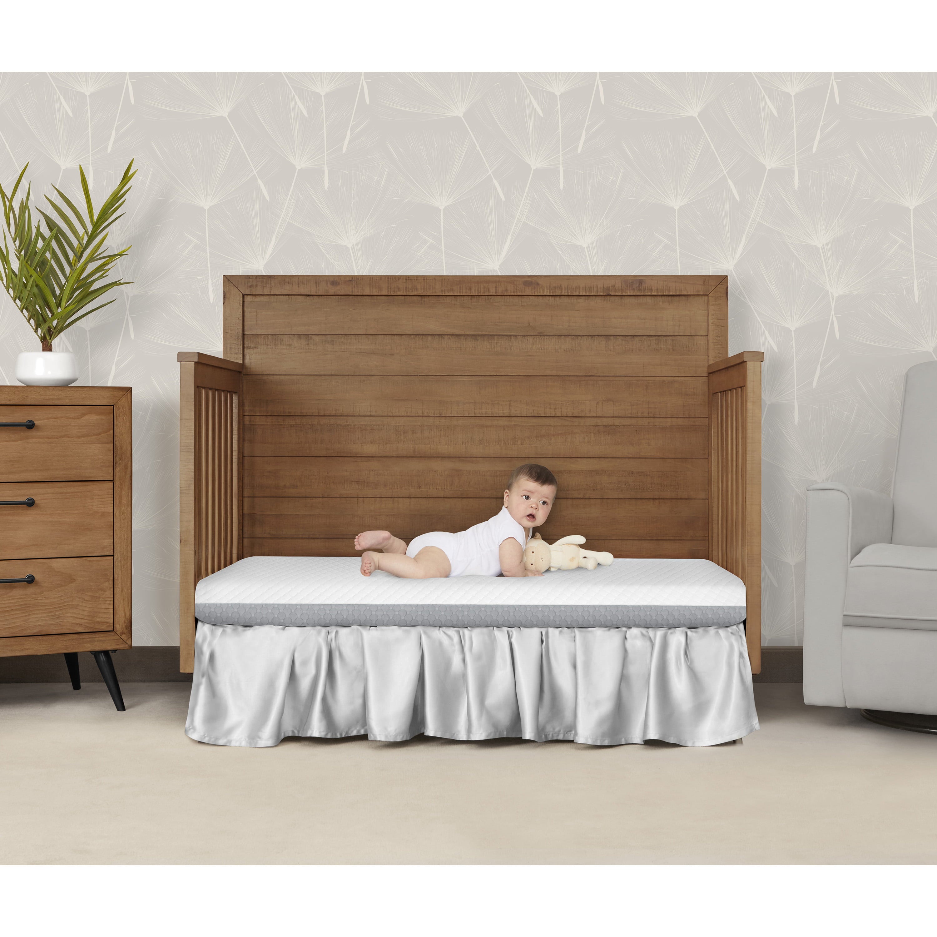 Dream on Me Pure Zen 2 in 1 Crib & Toddler Mattress, Greenguard Gold Certified