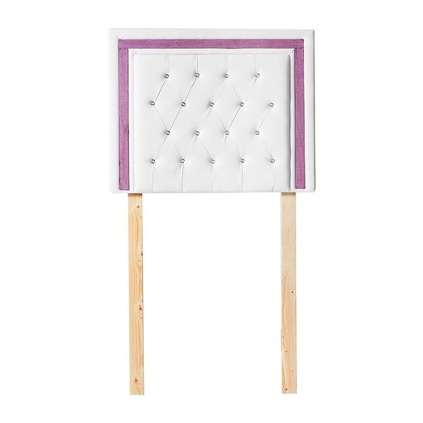 Tavira Allure College Dorm Headboard - White with Purple Crystal Border - - 28179528