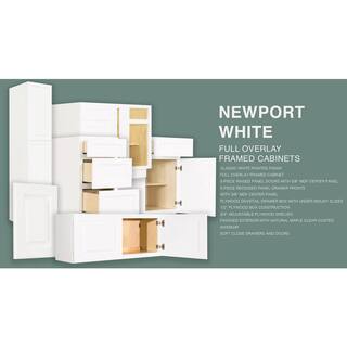 LIFEART CABINETRY Newport Assembled 24x90x24 in. 4 Door Tall Pantry with 6 Shelves in Classic White ANW-PC2490