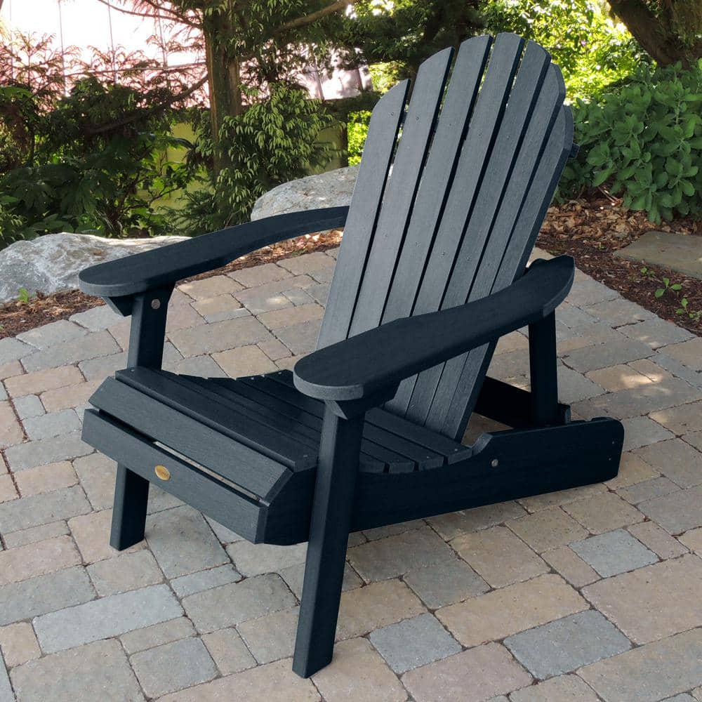 Highwood Hamilton Federal Blue Folding and Reclining Plastic Adirondack Chair